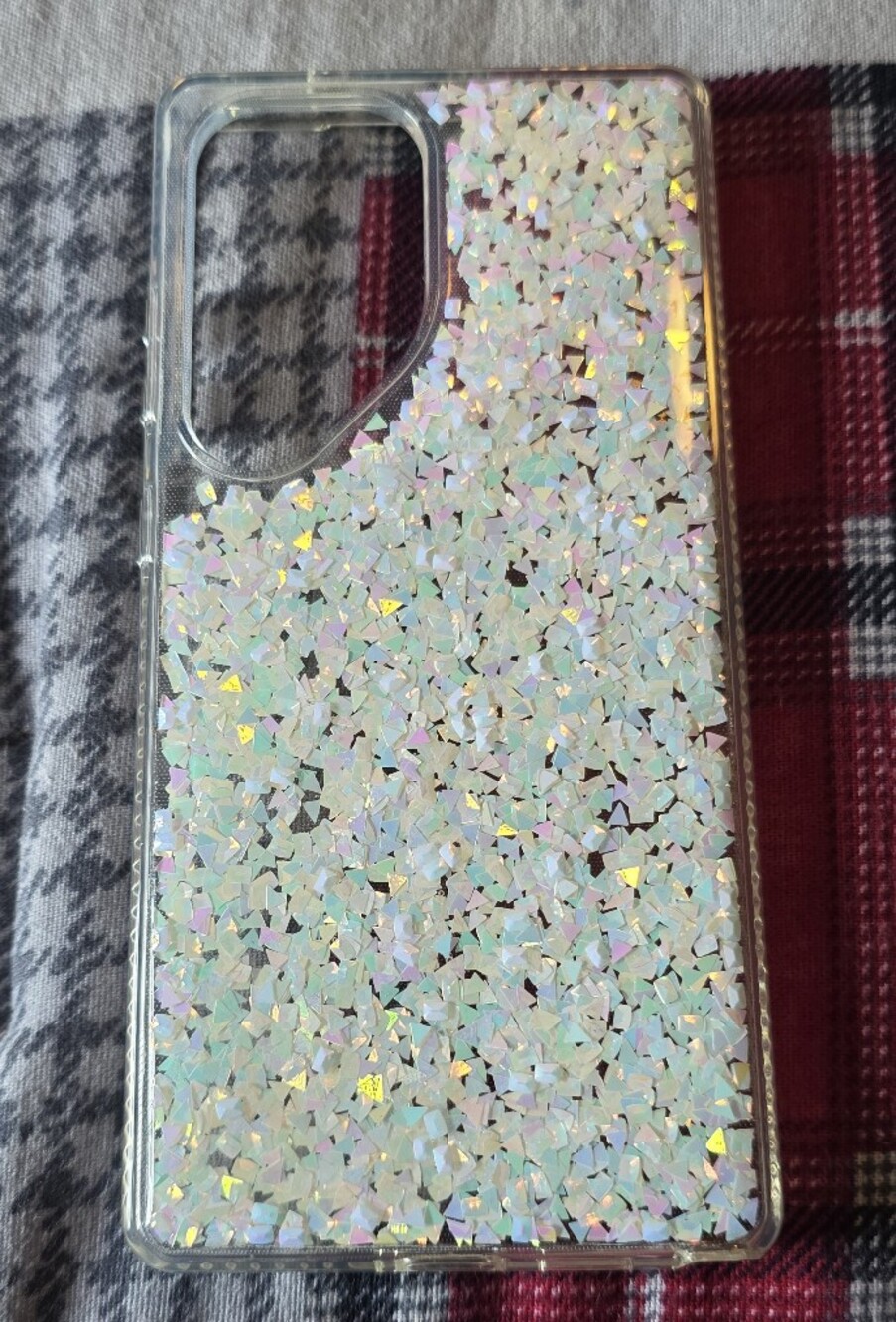 Iridescent White Shard Glitter Phone Case